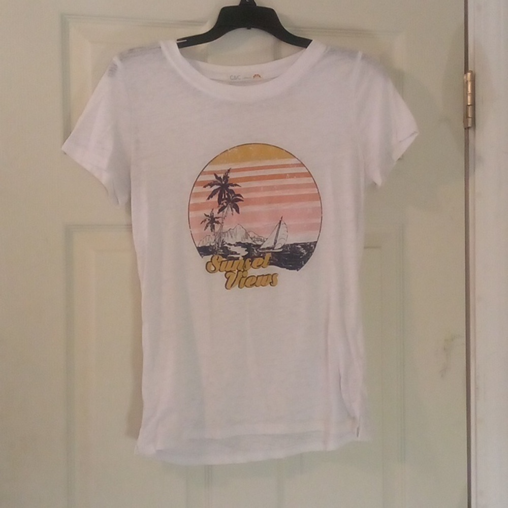 Graphic tee sheer shirt